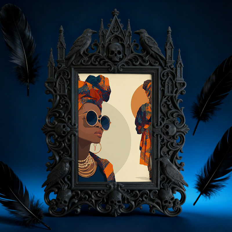 Trend-leading Gothic Dark-style Photo Frame | Dark Fantasy LARP Battlefield Camp Decor, Photo Ornament, Wall-mountable & Tabletop, Scratch-r
