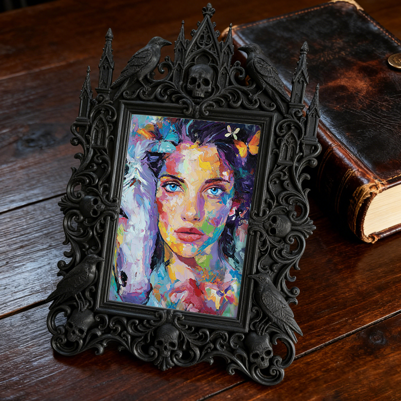 Must-own Gothic Dark-style Photo Frame | Gothic Wedding Reception Photo Corner Decor, Photo Ornament, Wall/Table Dual-use, Eco-friendly Fram