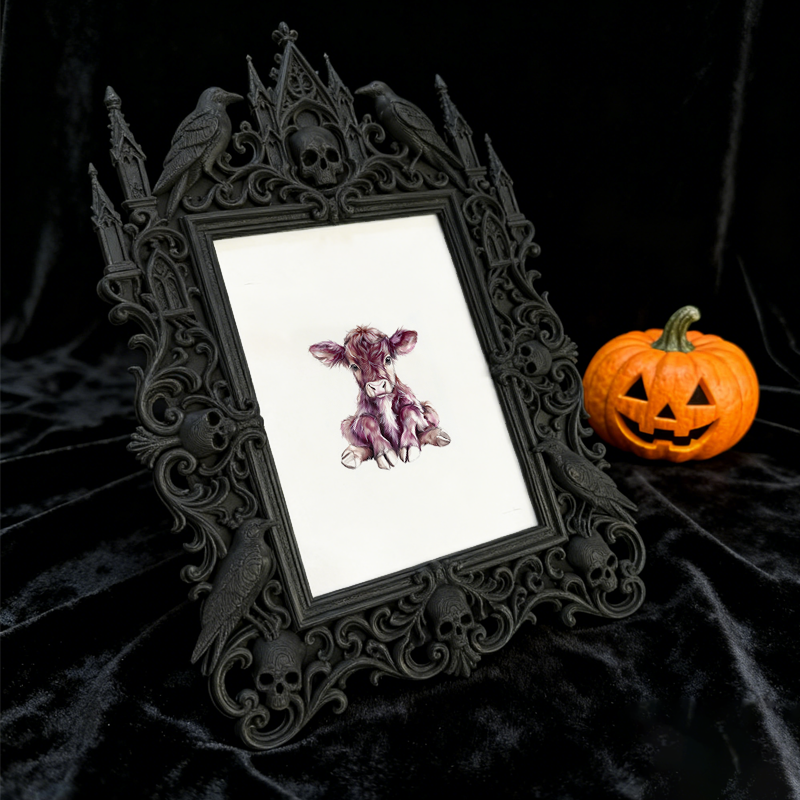 Customer-loved Gothic Dark-style Photo Frame | Horror Movie Marathon Party Table Decor, Photo Ornament, Wall-mountable & Tabletop, Slim Fram