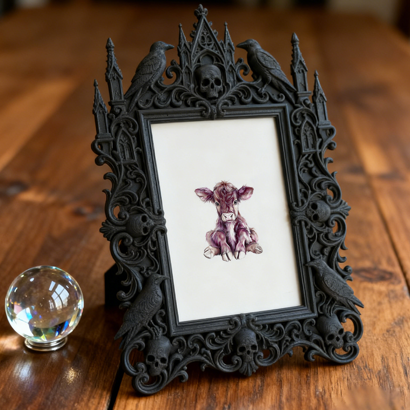 Customer-loved Gothic Dark-style Photo Frame | Horror Movie Marathon Party Table Decor, Photo Ornament, Wall-mountable & Tabletop, Slim Fram