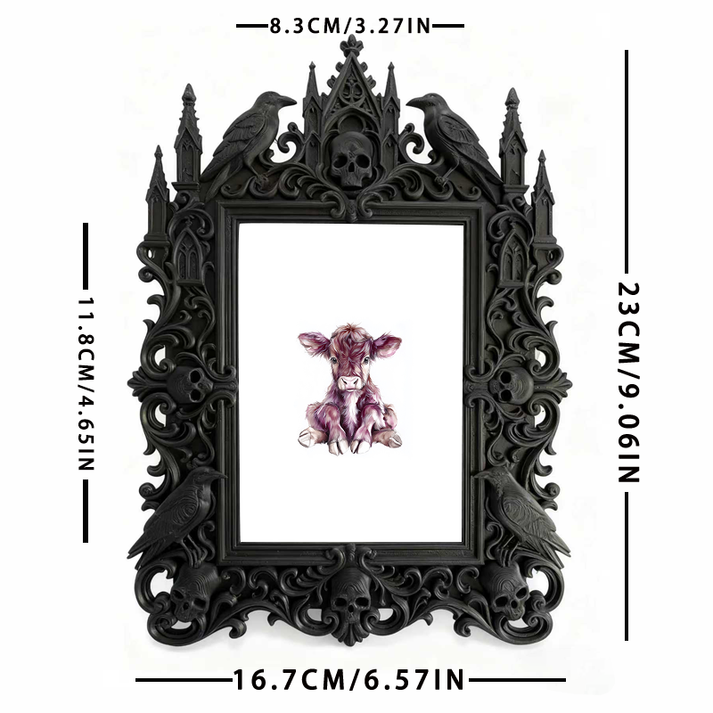 Customer-loved Gothic Dark-style Photo Frame | Horror Movie Marathon Party Table Decor, Photo Ornament, Wall-mountable & Tabletop, Slim Fram