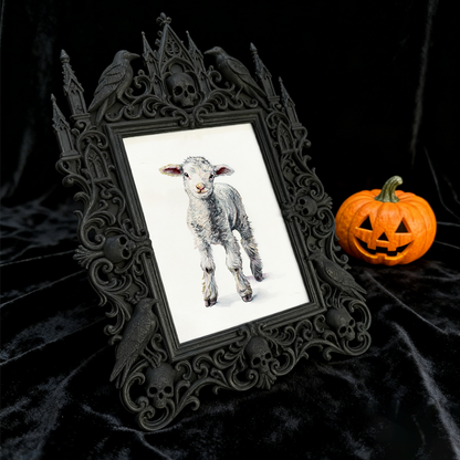 Limited-stock Gothic Dark-style Photo Frame | Werewolf Themed Forest Camping Decor, Photo Ornament, Dual-use Display, Sturdy Frame