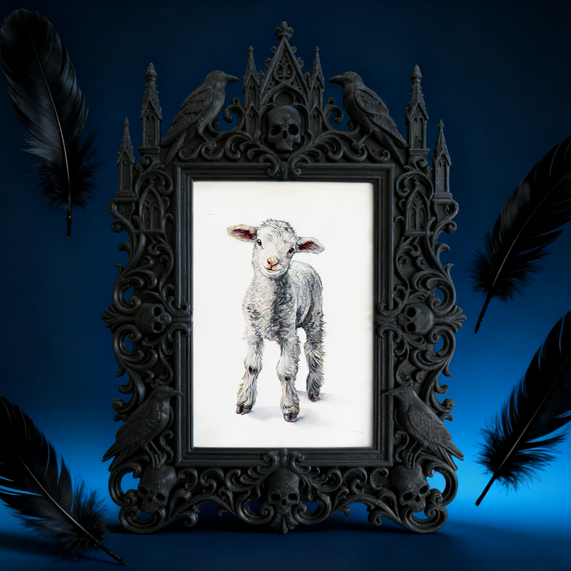 Limited-stock Gothic Dark-style Photo Frame | Werewolf Themed Forest Camping Decor, Photo Ornament, Dual-use Display, Sturdy Frame