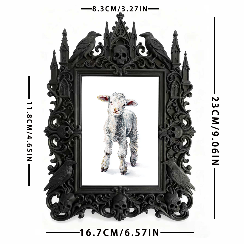 Limited-stock Gothic Dark-style Photo Frame | Werewolf Themed Forest Camping Decor, Photo Ornament, Dual-use Display, Sturdy Frame
