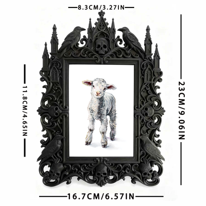 Limited-stock Gothic Dark-style Photo Frame | Werewolf Themed Forest Camping Decor, Photo Ornament, Dual-use Display, Sturdy Frame