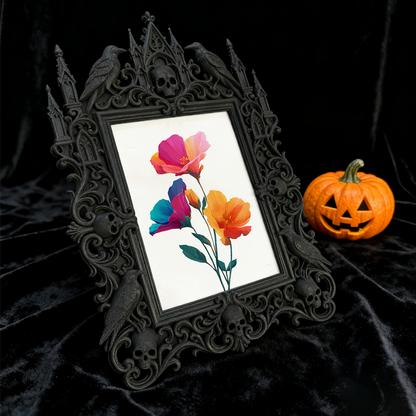 Sought-after Gothic Dark-style Photo Frame | Gothic Valentine’s Day Dinner Decor, Photo Ornament, Wall/Table Dual-use, Rustic Frame