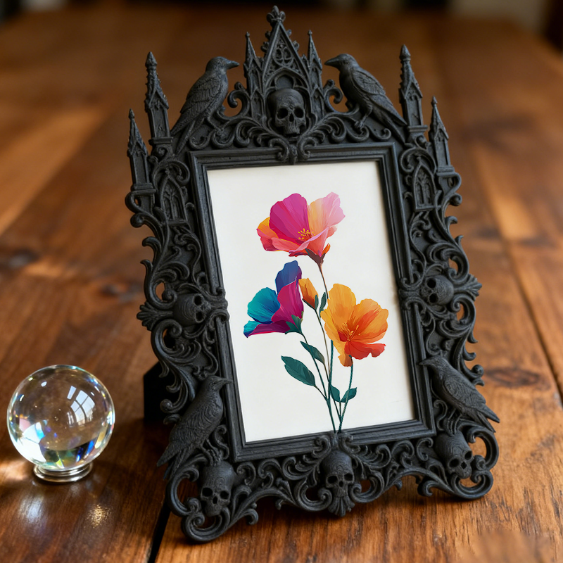 Sought-after Gothic Dark-style Photo Frame | Gothic Valentine’s Day Dinner Decor, Photo Ornament, Wall/Table Dual-use, Rustic Frame