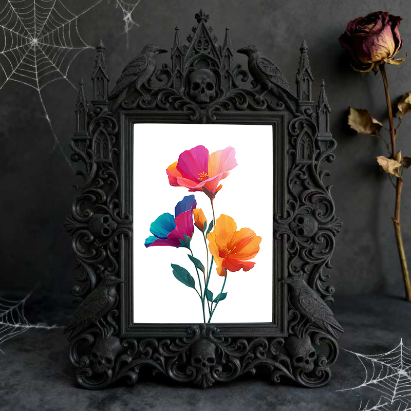 Sought-after Gothic Dark-style Photo Frame | Gothic Valentine’s Day Dinner Decor, Photo Ornament, Wall/Table Dual-use, Rustic Frame