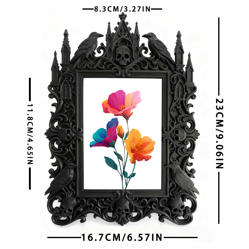 Sought-after Gothic Dark-style Photo Frame | Gothic Valentine’s Day Dinner Decor, Photo Ornament, Wall/Table Dual-use, Rustic Frame