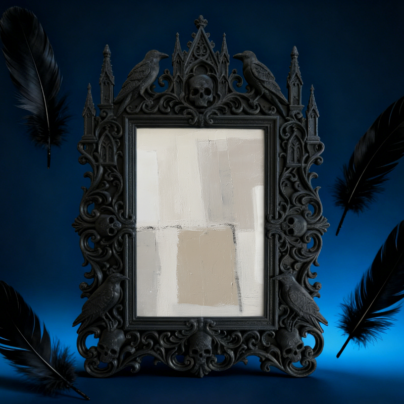 Reel-trending Gothic Dark-style Photo Frame | Paranormal Podcast Listener Meetup Decor, Photo Ornament, Wall-mountable & Tabletop, High-glos