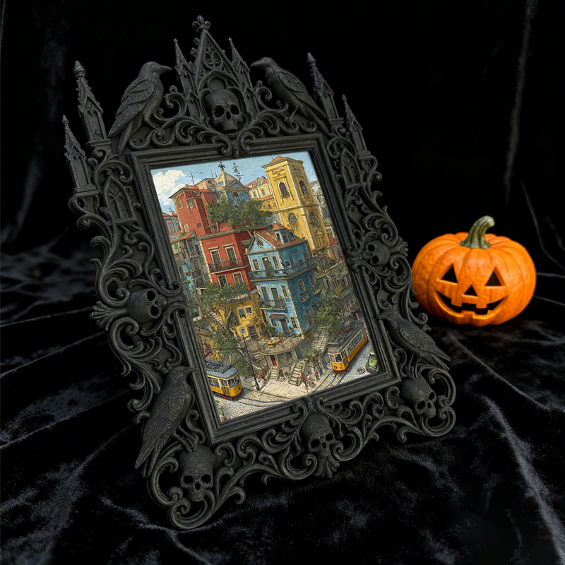 Edgy-cool Gothic Dark-style Photo Frame | Dark Academia Creative Writing Workshop Decor, Photo Ornament, Dual-use Display, Minimalist Frame