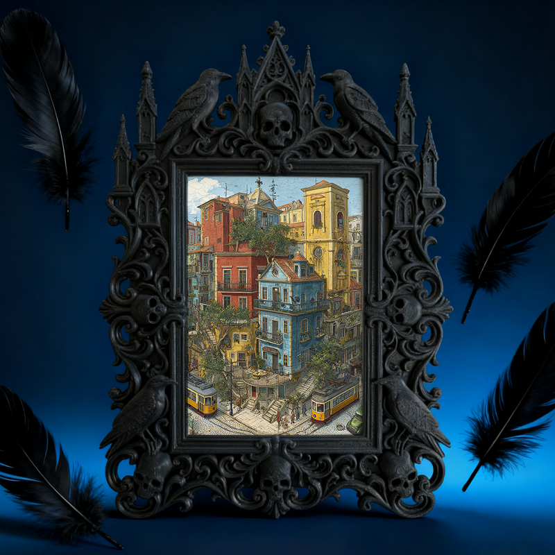 Edgy-cool Gothic Dark-style Photo Frame | Dark Academia Creative Writing Workshop Decor, Photo Ornament, Dual-use Display, Minimalist Frame