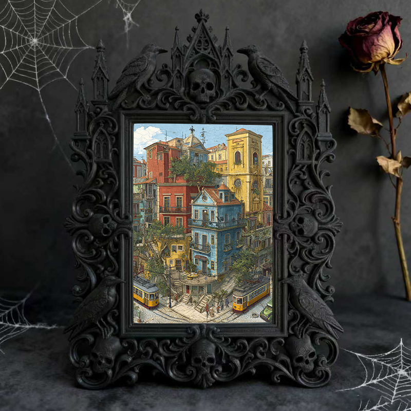 Edgy-cool Gothic Dark-style Photo Frame | Dark Academia Creative Writing Workshop Decor, Photo Ornament, Dual-use Display, Minimalist Frame