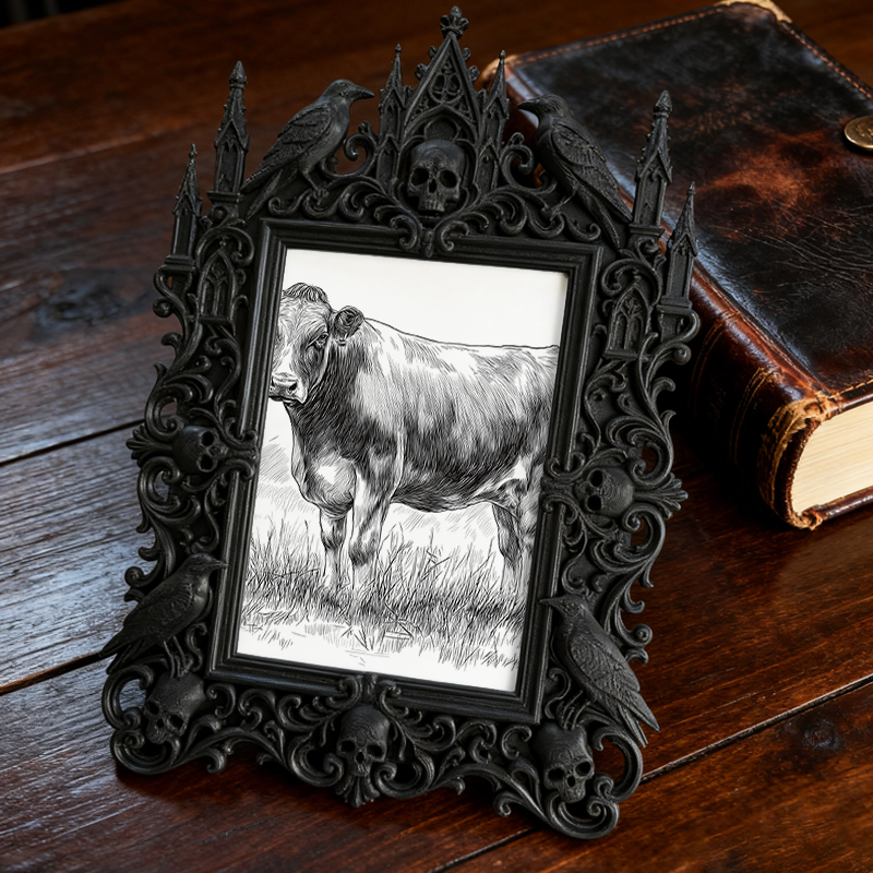 Rare-edition Gothic Dark-style Photo Frame | Vampire Cosplay Photo Contest Booth Decor, Photo Ornament, Wall/Table Dual-use, Artistic Frame