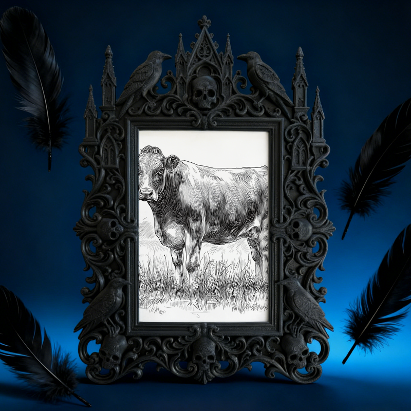Rare-edition Gothic Dark-style Photo Frame | Vampire Cosplay Photo Contest Booth Decor, Photo Ornament, Wall/Table Dual-use, Artistic Frame
