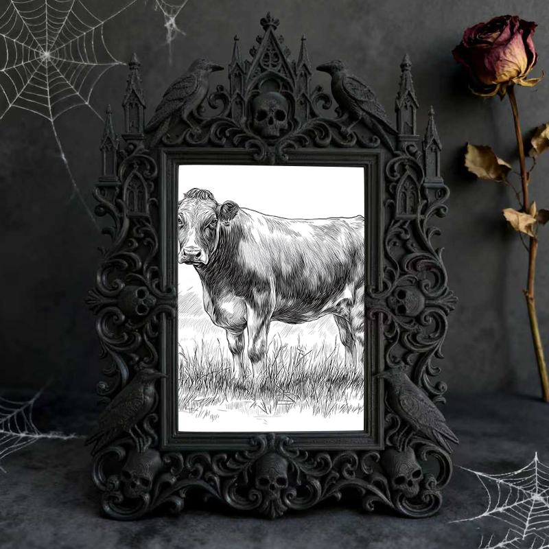 Rare-edition Gothic Dark-style Photo Frame | Vampire Cosplay Photo Contest Booth Decor, Photo Ornament, Wall/Table Dual-use, Artistic Frame