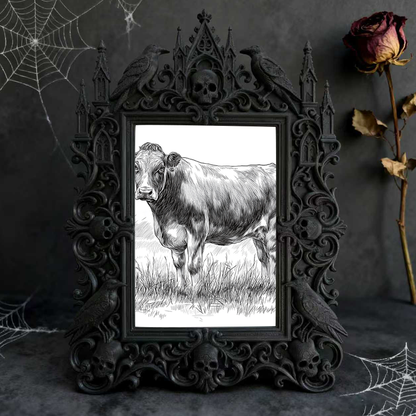 Rare-edition Gothic Dark-style Photo Frame | Vampire Cosplay Photo Contest Booth Decor, Photo Ornament, Wall/Table Dual-use, Artistic Frame