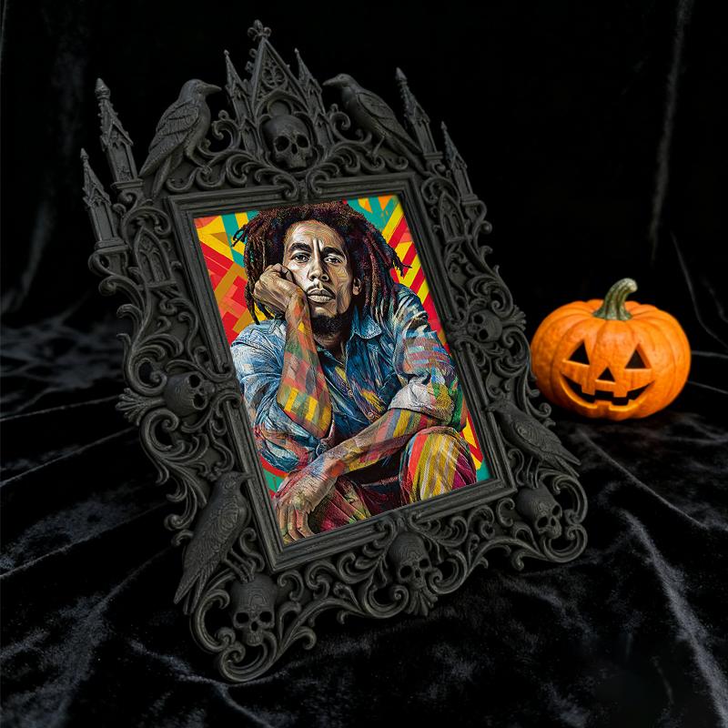 Unique-design Gothic Dark-style Photo Frame | Witchy Moon Phase Craft Party Decor, Photo Ornament, Wall-mountable & Tabletop, Portable Frame