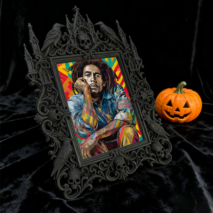 Unique-design Gothic Dark-style Photo Frame | Witchy Moon Phase Craft Party Decor, Photo Ornament, Wall-mountable & Tabletop, Portable Frame