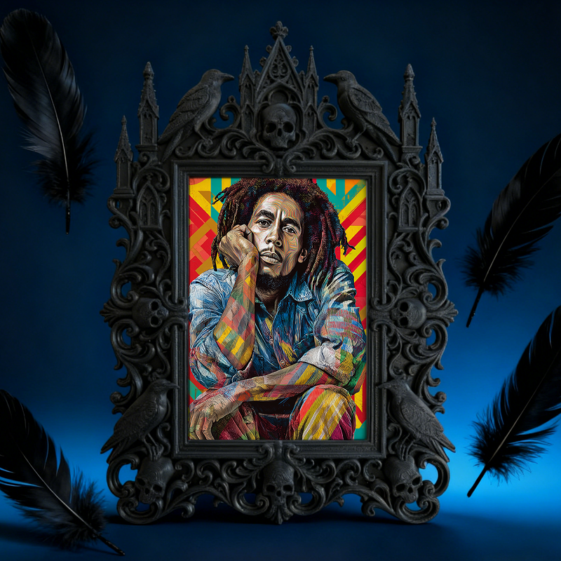 Unique-design Gothic Dark-style Photo Frame | Witchy Moon Phase Craft Party Decor, Photo Ornament, Wall-mountable & Tabletop, Portable Frame