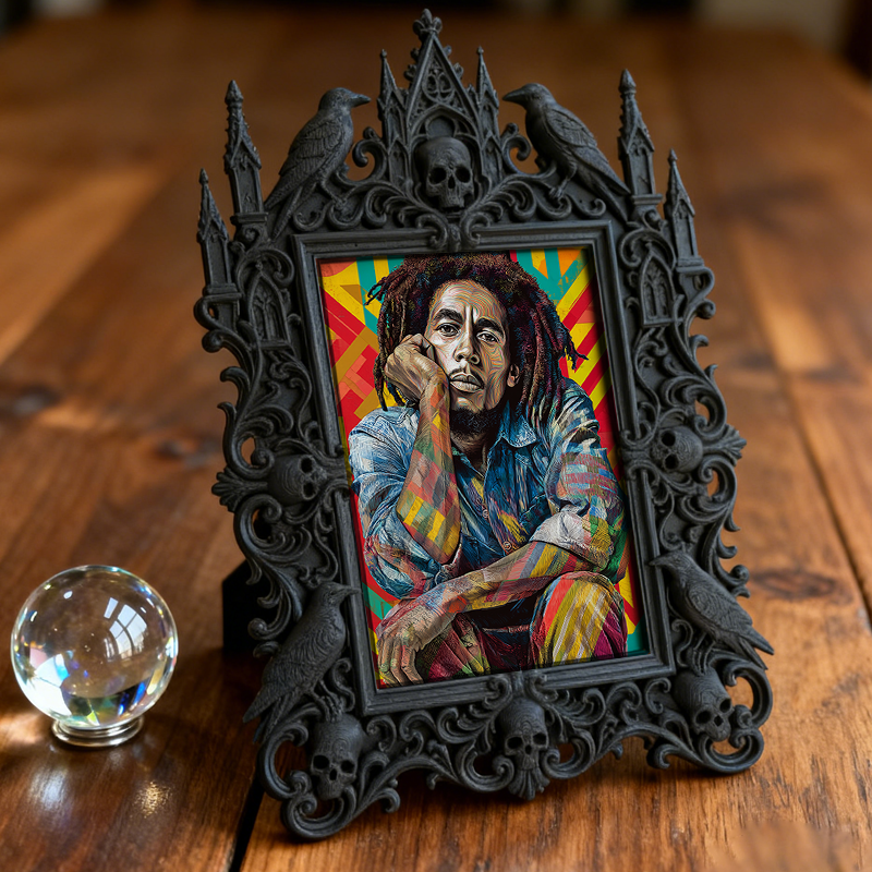 Unique-design Gothic Dark-style Photo Frame | Witchy Moon Phase Craft Party Decor, Photo Ornament, Wall-mountable & Tabletop, Portable Frame
