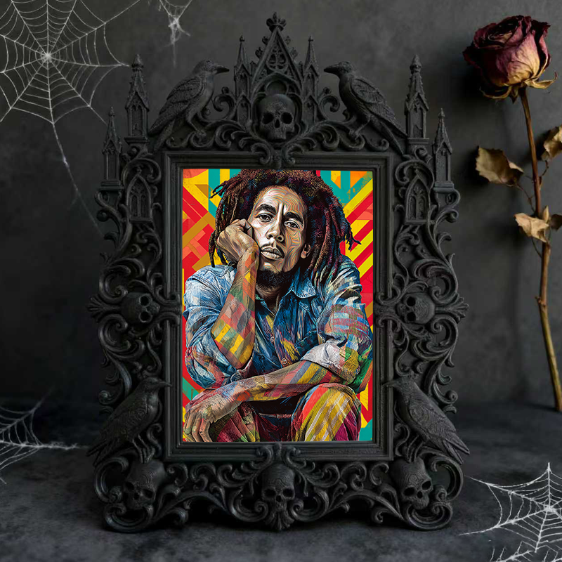 Unique-design Gothic Dark-style Photo Frame | Witchy Moon Phase Craft Party Decor, Photo Ornament, Wall-mountable & Tabletop, Portable Frame
