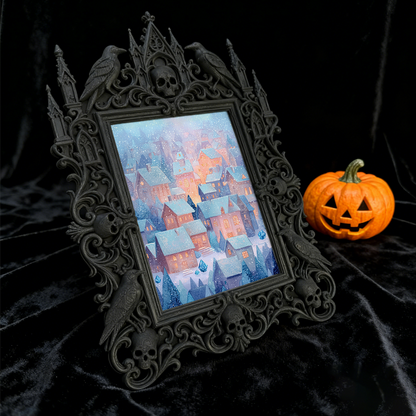 Viral-favorite Gothic Dark-style Photo Frame | Gothic Living Room Fireplace Mantel Decor, Photo Ornament, Wall-mountable & Tabletop, Plastic