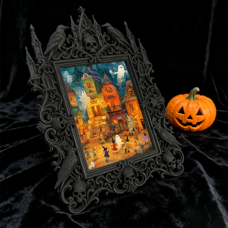 Insta-popular Gothic Dark-style Photo Frame | Dark Academia Dorm Bookshelf Top Decor, Photo Ornament, Wall/Table Dual-use, Durable Frame