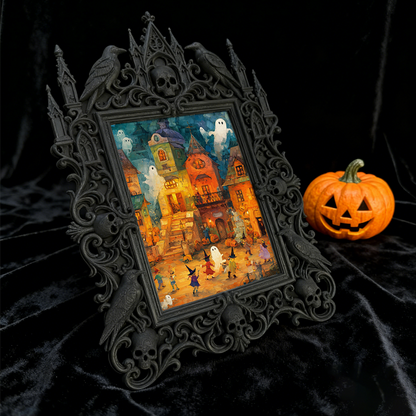 Insta-popular Gothic Dark-style Photo Frame | Dark Academia Dorm Bookshelf Top Decor, Photo Ornament, Wall/Table Dual-use, Durable Frame