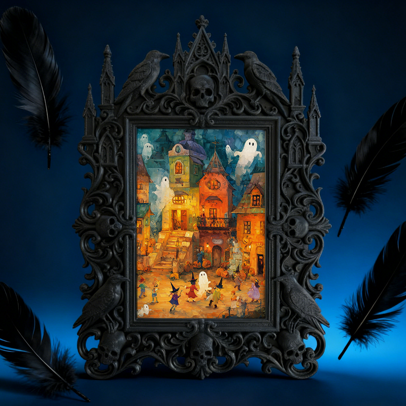 Insta-popular Gothic Dark-style Photo Frame | Dark Academia Dorm Bookshelf Top Decor, Photo Ornament, Wall/Table Dual-use, Durable Frame