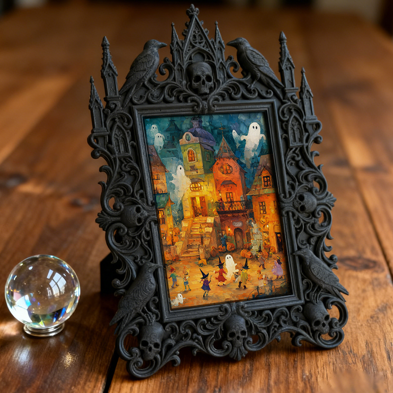 Insta-popular Gothic Dark-style Photo Frame | Dark Academia Dorm Bookshelf Top Decor, Photo Ornament, Wall/Table Dual-use, Durable Frame