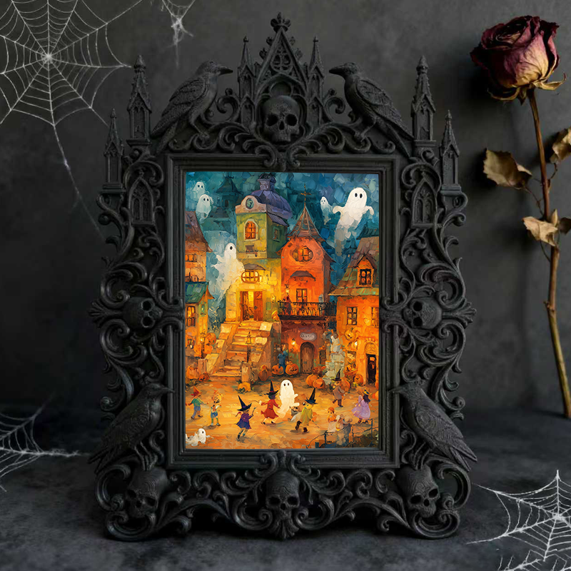 Insta-popular Gothic Dark-style Photo Frame | Dark Academia Dorm Bookshelf Top Decor, Photo Ornament, Wall/Table Dual-use, Durable Frame