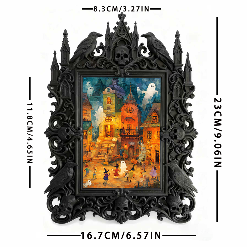 Insta-popular Gothic Dark-style Photo Frame | Dark Academia Dorm Bookshelf Top Decor, Photo Ornament, Wall/Table Dual-use, Durable Frame