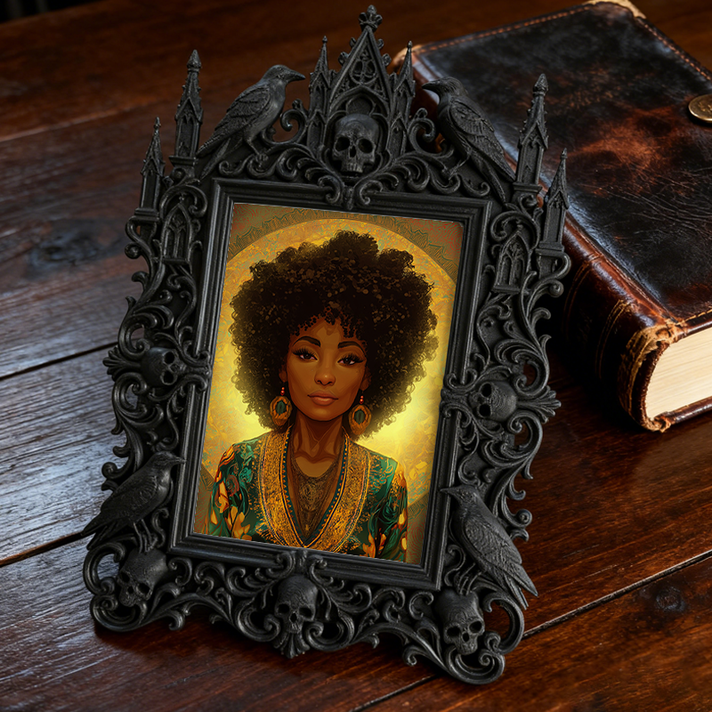 Shop-top-pick Gothic Dark-style Photo Frame | Vampire-themed Bedroom Nightstand Decor, Photo Ornament, Wall-mountable & Tabletop, Lightweigh
