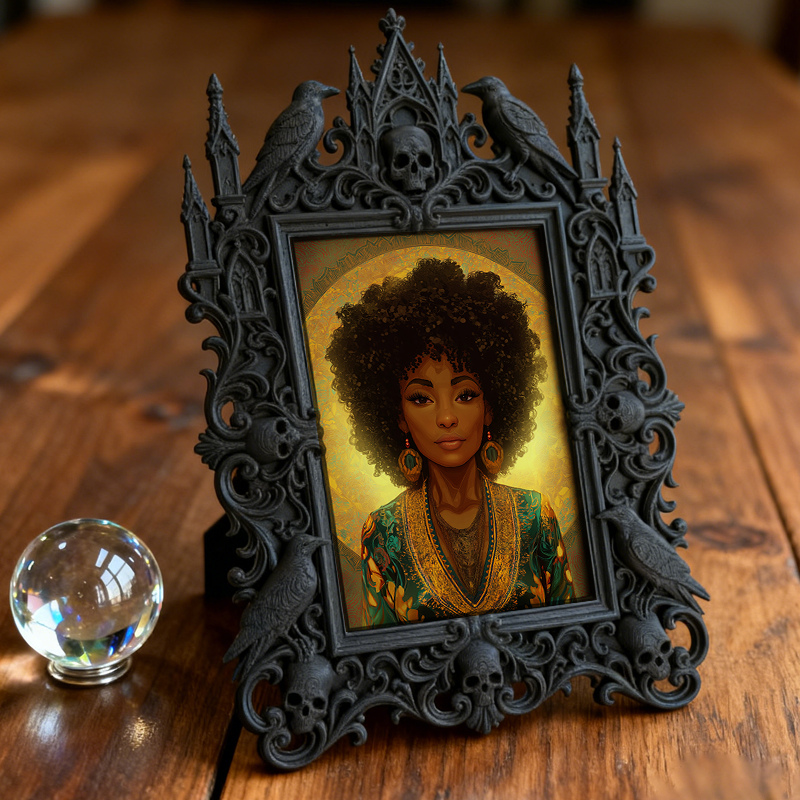 Shop-top-pick Gothic Dark-style Photo Frame | Vampire-themed Bedroom Nightstand Decor, Photo Ornament, Wall-mountable & Tabletop, Lightweigh