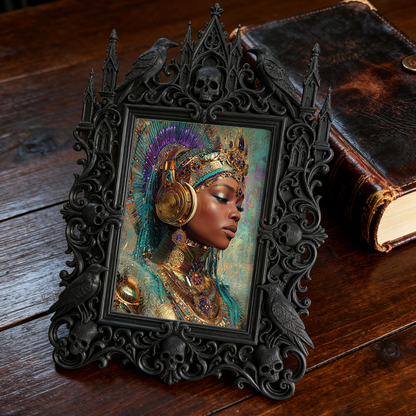 Highly-recommended Gothic Dark-style Photo Frame | Gothic Home Office Shelf Decor, Photo Ornament, Wall-mountable & Tabletop, Scratch-resist