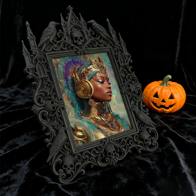 Highly-recommended Gothic Dark-style Photo Frame | Gothic Home Office Shelf Decor, Photo Ornament, Wall-mountable & Tabletop, Scratch-resist