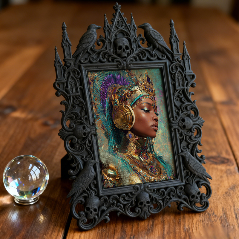 Highly-recommended Gothic Dark-style Photo Frame | Gothic Home Office Shelf Decor, Photo Ornament, Wall-mountable & Tabletop, Scratch-resist