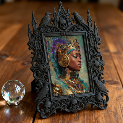 Highly-recommended Gothic Dark-style Photo Frame | Gothic Home Office Shelf Decor, Photo Ornament, Wall-mountable & Tabletop, Scratch-resist