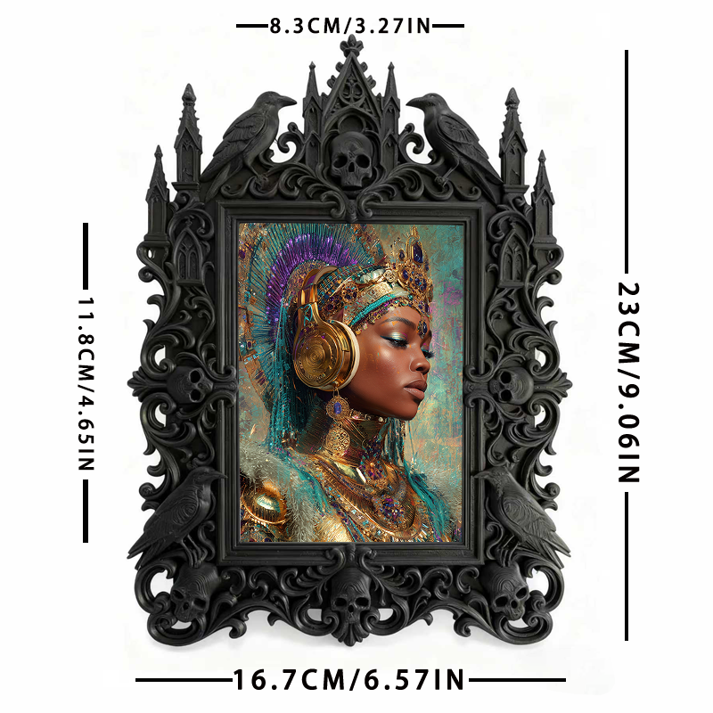 Highly-recommended Gothic Dark-style Photo Frame | Gothic Home Office Shelf Decor, Photo Ornament, Wall-mountable & Tabletop, Scratch-resist