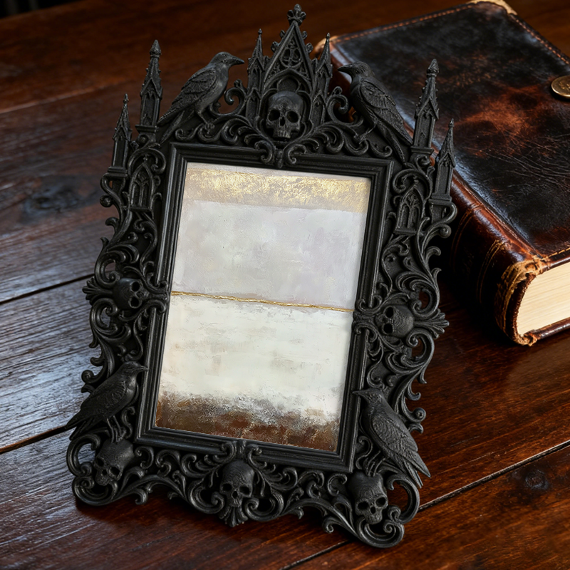Trend-alert Gothic Dark-style Photo Frame | Dark Academia Study Table Decor, Photo Ornament, Wall/Table Dual-use, Eco-friendly Frame