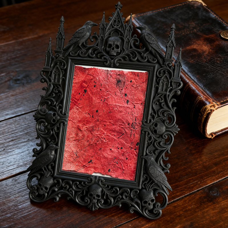 5-star-hit Gothic Dark-style Photo Frame | Werewolf-themed Cabin Bathroom Decor, Photo Ornament, Dual-use Display, Sturdy Frame