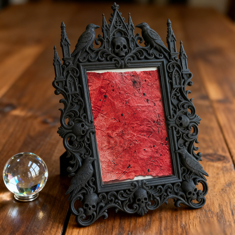 5-star-hit Gothic Dark-style Photo Frame | Werewolf-themed Cabin Bathroom Decor, Photo Ornament, Dual-use Display, Sturdy Frame