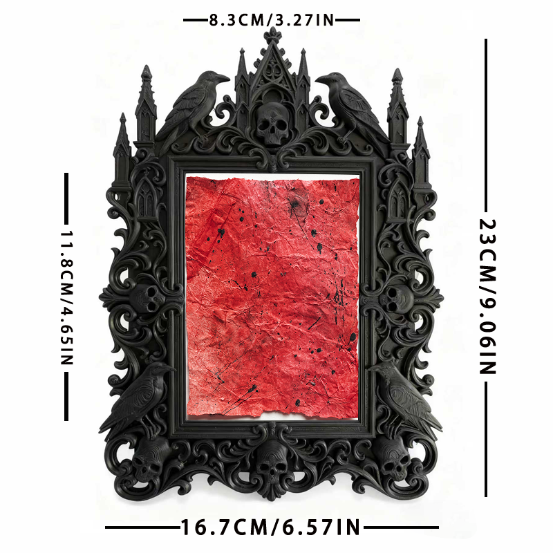 5-star-hit Gothic Dark-style Photo Frame | Werewolf-themed Cabin Bathroom Decor, Photo Ornament, Dual-use Display, Sturdy Frame