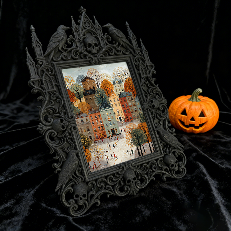 Exclusive-stock-pick Gothic Dark-style Photo Frame | Occult Home Yoga Corner Decor, Photo Ornament, Wall-mountable & Tabletop, Collectible F