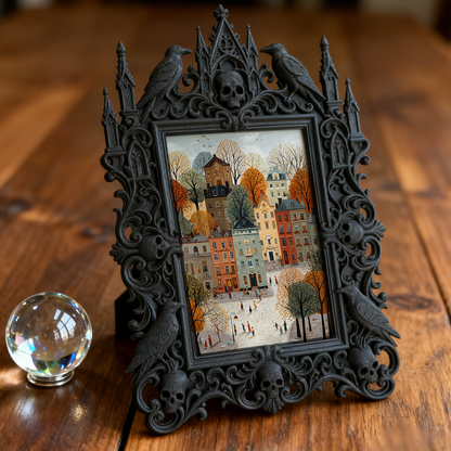 Exclusive-stock-pick Gothic Dark-style Photo Frame | Occult Home Yoga Corner Decor, Photo Ornament, Wall-mountable & Tabletop, Collectible F