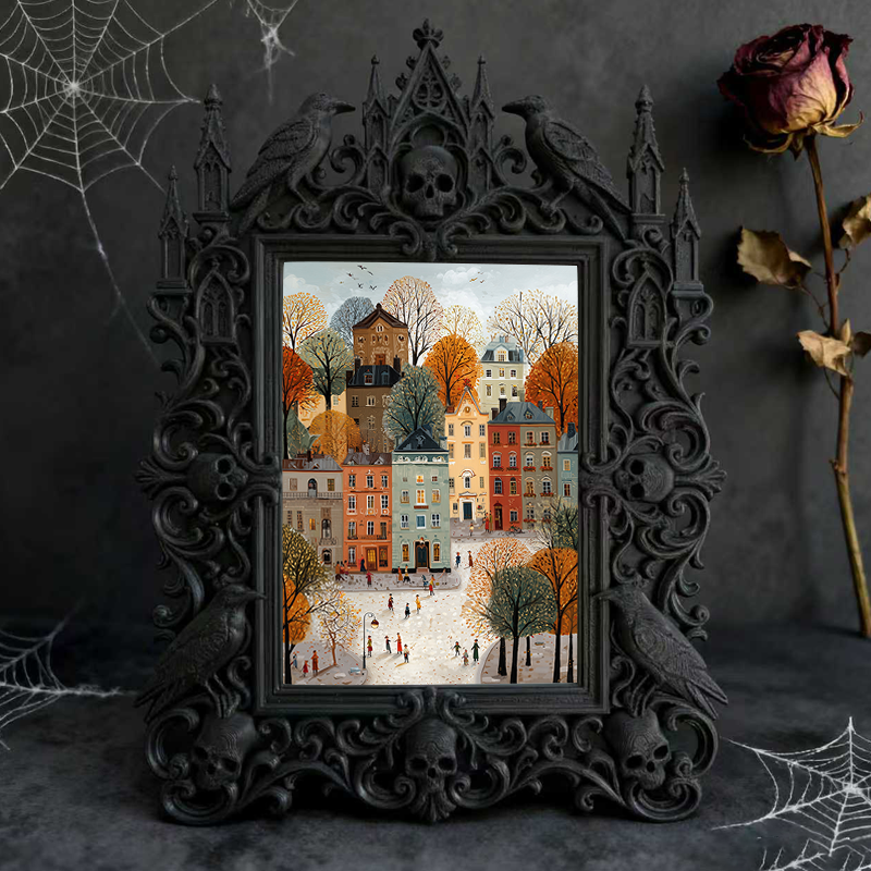 Exclusive-stock-pick Gothic Dark-style Photo Frame | Occult Home Yoga Corner Decor, Photo Ornament, Wall-mountable & Tabletop, Collectible F