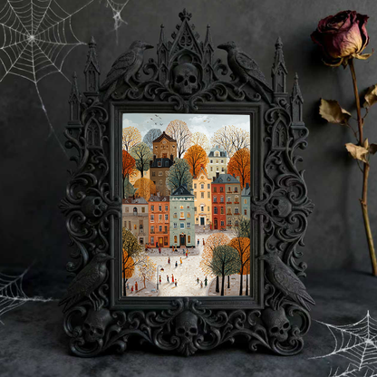Exclusive-stock-pick Gothic Dark-style Photo Frame | Occult Home Yoga Corner Decor, Photo Ornament, Wall-mountable & Tabletop, Collectible F