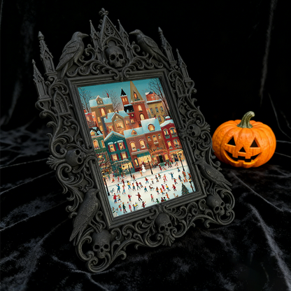 Rare-find Gothic Dark-style Photo Frame | Gothic Garage Workshop Shelf Decor, Photo Ornament, Wall/Table Dual-use, Rustic Frame