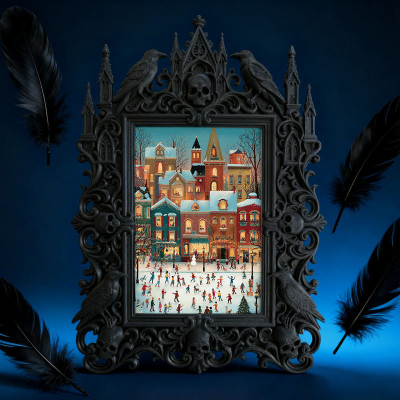 Rare-find Gothic Dark-style Photo Frame | Gothic Garage Workshop Shelf Decor, Photo Ornament, Wall/Table Dual-use, Rustic Frame